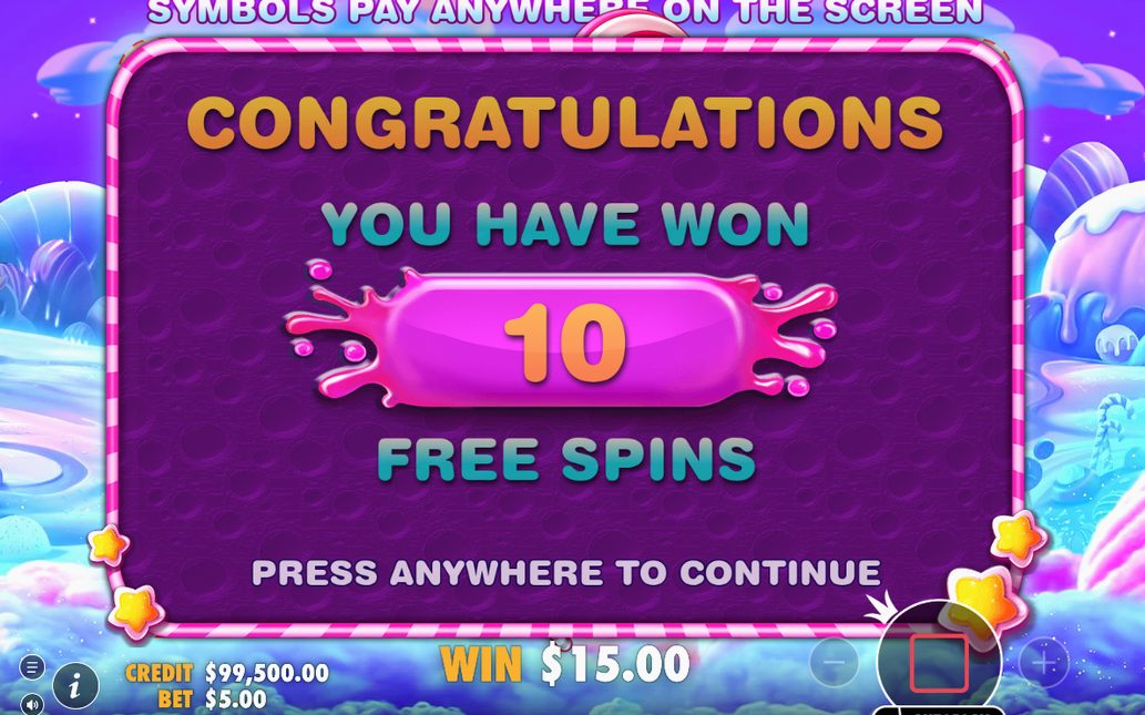Free Spins with retrigger adding 5 more spins